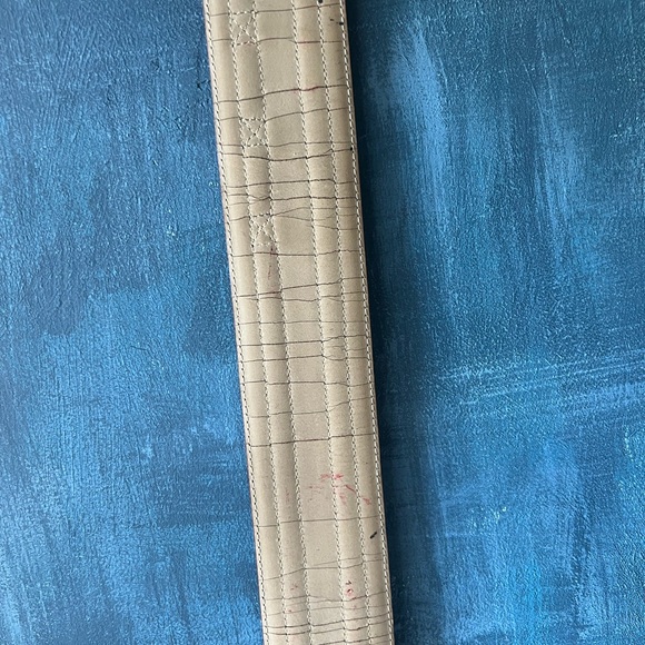 LANCEL red belt python embossed with leather trim. - Picture 9 of 10